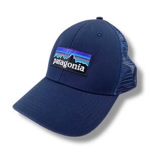 PATAGONIA Mesh Trucker Hat Snapback Cap Blue Patch Blue Gorpcore Hiking Outdoor